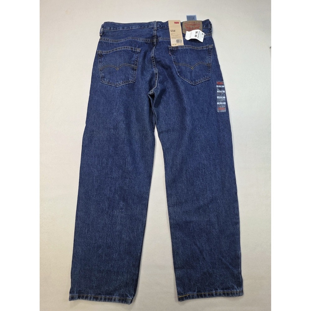 NEW Levis 550 Jeans Mens 36x30 Blue Relaxed Fit Medium Wash Tapered Zip Fly $58